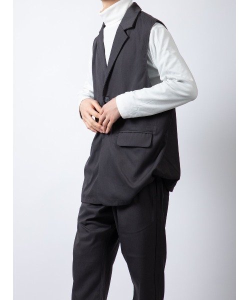 Beno（ビーノ）の「ストレッチTR テーラードベスト（ベスト・メンズ・ブラック/チャコールグレー・L/M）」の17枚目の写真