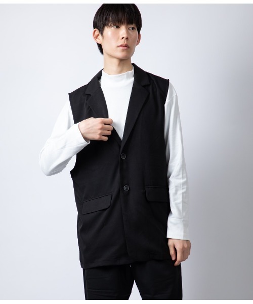 Beno（ビーノ）の「ストレッチTR テーラードベスト（ベスト・メンズ・ブラック/チャコールグレー・L/M）」の14枚目の写真