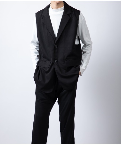 Beno（ビーノ）の「ストレッチTR テーラードベスト（ベスト・メンズ・ブラック/チャコールグレー・L/M）」の20枚目の写真