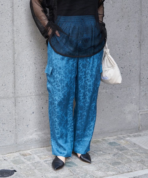 CIAOPANIC（チャオパニック）の「【Aguni/アグニ】サテンジャガードカーゴパンツ（カーゴパンツ・レディース・ブルー/パープル・FREE）」の6枚目の写真