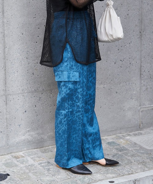 CIAOPANIC（チャオパニック）の「【Aguni/アグニ】サテンジャガードカーゴパンツ（カーゴパンツ・レディース・ブルー/パープル・FREE）」の8枚目の写真