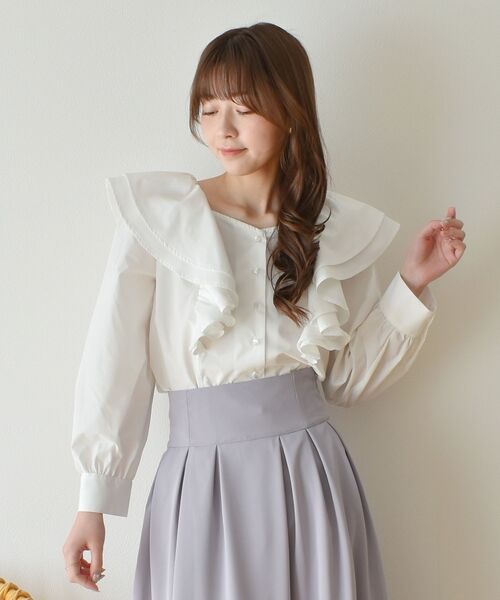 Emsexcite フリルブラウス フリーサイズ Emsexcite フリルブラウス フリーサイズ アソート肩フリルBL|ems