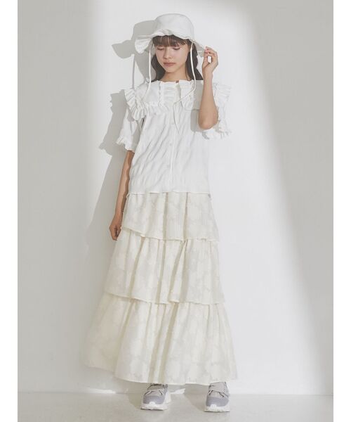 merry jenny(メリージェニー)の「frillキャンバスHAT(ハット・レディース・ブラック/オフホワイト・FREE)」の8枚目の写真