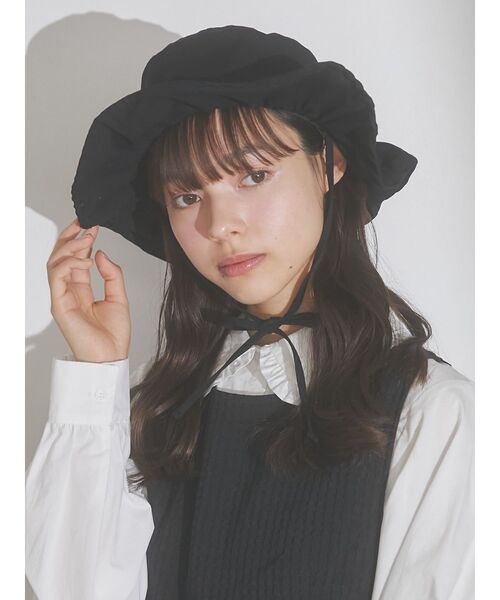 merry jenny(メリージェニー)の「frillキャンバスHAT(ハット・レディース・ブラック/オフホワイト・FREE)」の10枚目の写真