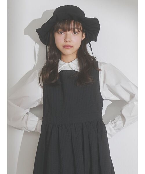 merry jenny(メリージェニー)の「frillキャンバスHAT(ハット・レディース・ブラック/オフホワイト・FREE)」の11枚目の写真