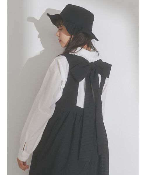 merry jenny(メリージェニー)の「frillキャンバスHAT(ハット・レディース・ブラック/オフホワイト・FREE)」の12枚目の写真