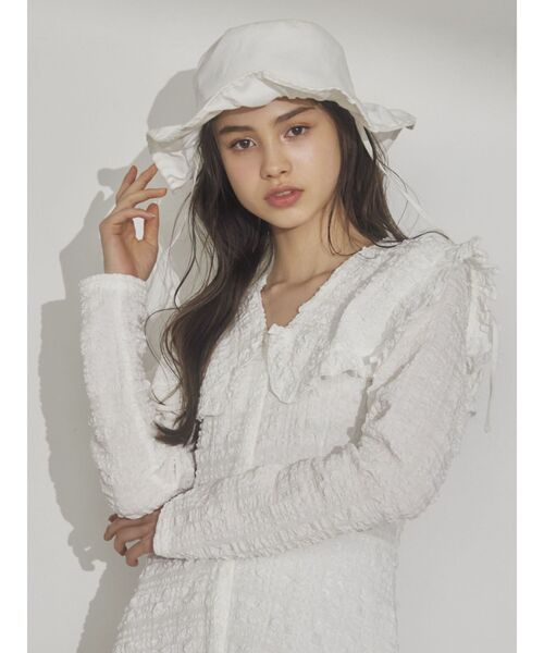 merry jenny(メリージェニー)の「frillキャンバスHAT(ハット・レディース・ブラック/オフホワイト・FREE)」の20枚目の写真