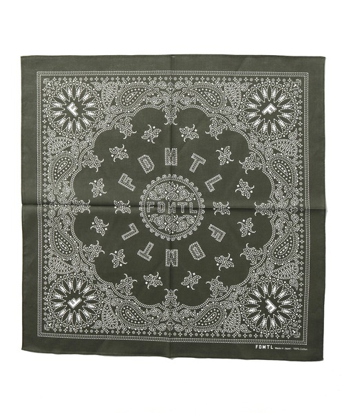 FDMTL(ファンダメンタル)の「FDMTL/ファンダメンタル BANDANA バンダナ(バンダナ/スカーフ・メンズ・マスタード/カーキ/ライトブルー/ライトピンク・FREE)」の2枚目の写真