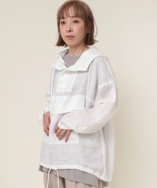 RNA-N（アールエヌエーエヌ）の「B2758 リネンライトアノラック（その他トップス・レディース・オフホワイト/グリーン/チャコール・MEDIUM）」の19枚目の写真