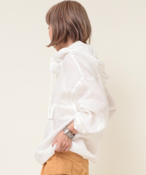 RNA-N（アールエヌエーエヌ）の「B2758 リネンライトアノラック（その他トップス・レディース・オフホワイト/グリーン/チャコール・MEDIUM）」の22枚目の写真