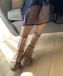 Kana（カナ）の「スクエアパイピングメッシュショートブーツ パーティー 結婚式 お呼ばれ オケージョン（ブーツ）」