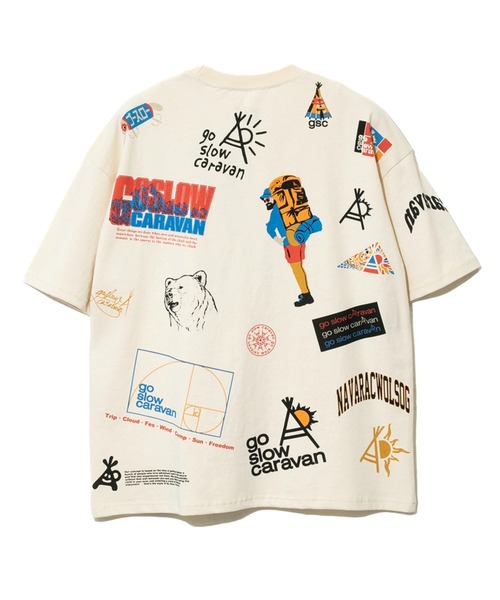 go slow caravan(ゴースローキャラバン)の「USA/C gsc LOGO 色々バックプリントゆったりTEE vol.2(Tシャツ/カットソー・メンズ・ホワイト/ブラック/ナチュラル・MEDIUM/LARGE/X-LARGE)」の3枚目の写真