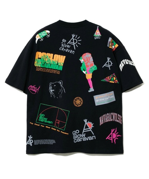 go slow caravan(ゴースローキャラバン)の「USA/C gsc LOGO 色々バックプリントゆったりTEE vol.2(Tシャツ/カットソー・メンズ・ホワイト/ブラック/ナチュラル・MEDIUM/LARGE/X-LARGE)」の1枚目の写真