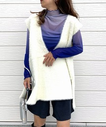 Q | リバーシャギーニットジレ(ベスト)