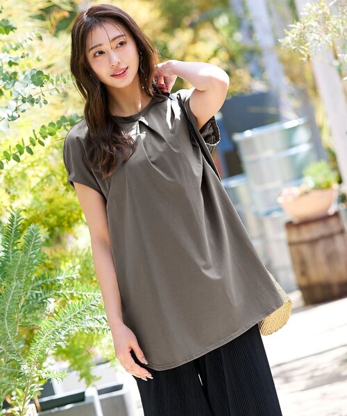 Tiaclasse(ティアクラッセ)の「【洗える】ボリュームフレンチカットソーチュニック(Tシャツ/カットソー・レディース・ブラック/グレイッシュベージュ/ターコイズブルー/コーラルピンク・XL/XXL)」の22枚目の写真