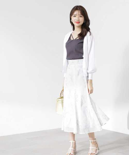 PROPORTION BODY DRESSING（プロポーションボディドレッシング）の「フラワーエンブロイダリーマーメイドスカート / 1213120508（スカート・レディース・ダークグレー/グレー/ピンク/ホワイト系その他・MEDIUM/SMALL）」の8枚目の写真