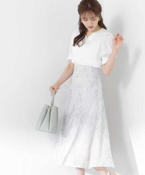 PROPORTION BODY DRESSING（プロポーションボディドレッシング）の「フラワーエンブロイダリーマーメイドスカート / 1213120508（スカート・レディース・ダークグレー/グレー/ピンク/ホワイト系その他・MEDIUM/SMALL）」の13枚目の写真