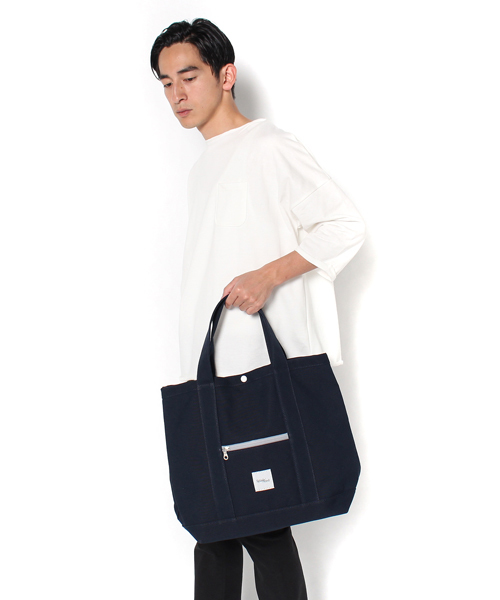 WHO'S WHO gallery（フーズフーギャラリー）の「【Splash/feed】WATER PROOF キャンバストート（トートバッグ・メンズ・ホワイト/ブラック/ダークネイビー・FREE）」の5枚目の写真