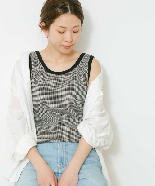 URBAN RESEARCH Sonny Label（アーバンリサーチサニーレーベル）の「フライス/ジャガードタンクトップ（タンクトップ・レディース・ブラック/オフホワイト/その他1・FREE）」の13枚目の写真