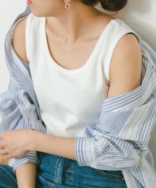 URBAN RESEARCH Sonny Label（アーバンリサーチサニーレーベル）の「フライス/ジャガードタンクトップ（タンクトップ・レディース・ブラック/オフホワイト/その他1・FREE）」の7枚目の写真