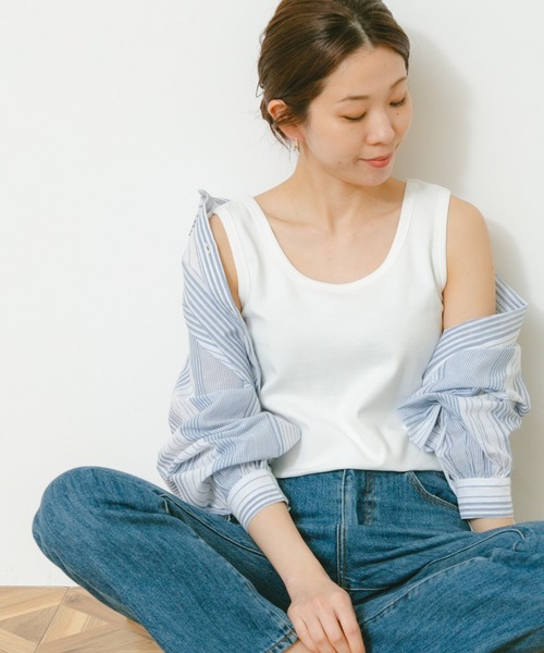 URBAN RESEARCH Sonny Label（アーバンリサーチサニーレーベル）の「フライス/ジャガードタンクトップ（タンクトップ・レディース・ブラック/オフホワイト/その他1・FREE）」の15枚目の写真