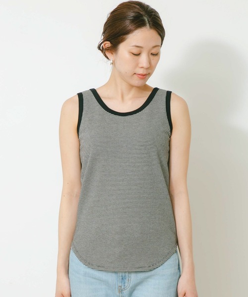 URBAN RESEARCH Sonny Label（アーバンリサーチサニーレーベル）の「フライス/ジャガードタンクトップ（タンクトップ・レディース・ブラック/オフホワイト/その他1・FREE）」の6枚目の写真
