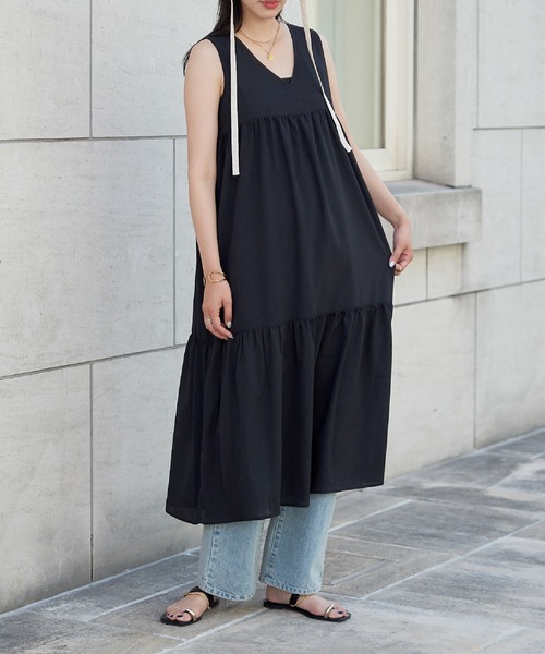 COLONY 2139（コロニートゥーワンスリーナイン）の「BACKリボンティアードノースリーブワンピース（ワンピース・レディース・ブラック/ブルー/レッド・FREE）」の7枚目の写真