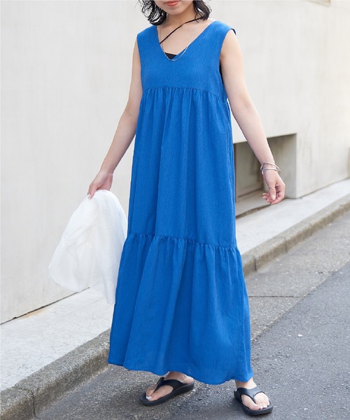 COLONY 2139（コロニートゥーワンスリーナイン）の「BACKリボンティアードノースリーブワンピース（ワンピース・レディース・ブラック/ブルー/レッド・FREE）」の21枚目の写真