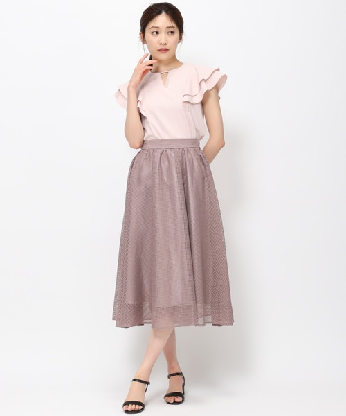 MISCH MASCH(ミッシュマッシュ)の「■2023春夏新作■パール付きダブルフリルブラウス/MM328114(シャツ/ブラウス・レディース・ホワイト/ブラック/ライトブルー/ピンク・フリ-)」の8枚目の写真