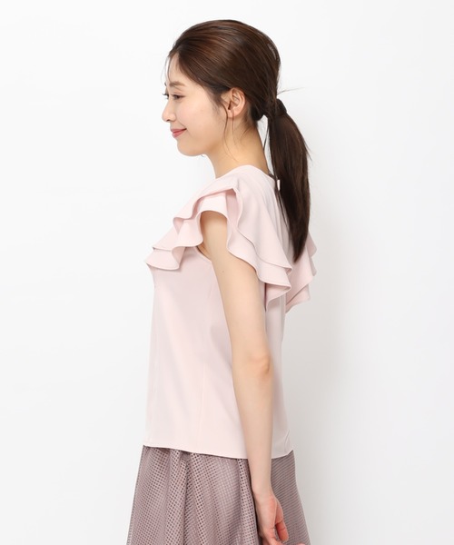 MISCH MASCH(ミッシュマッシュ)の「■2023春夏新作■パール付きダブルフリルブラウス/MM328114(シャツ/ブラウス・レディース・ホワイト/ブラック/ライトブルー/ピンク・フリ-)」の10枚目の写真