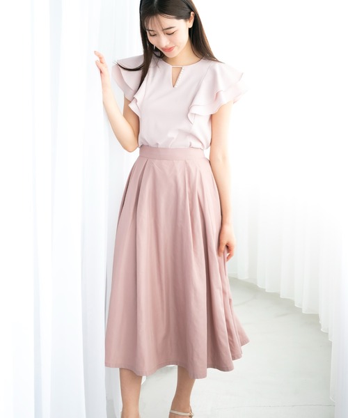 MISCH MASCH(ミッシュマッシュ)の「■2023春夏新作■パール付きダブルフリルブラウス/MM328114(シャツ/ブラウス・レディース・ホワイト/ブラック/ライトブルー/ピンク・フリ-)」の18枚目の写真