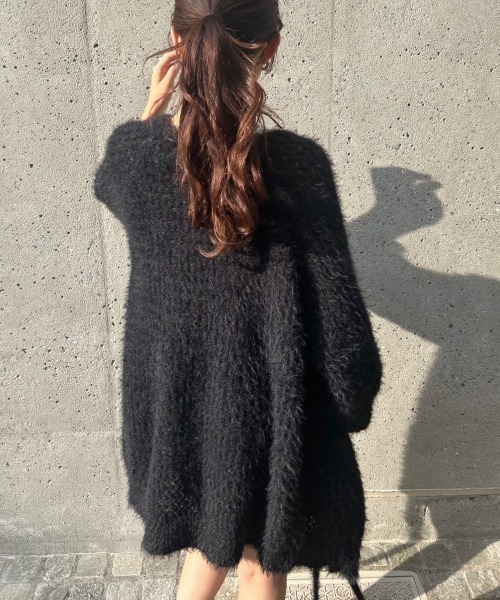 one after another NICE CLAUP(ワンアフターアナザーナイスクラップ)の「前後2way/リボンメッシュニットカーディガン(カーディガン/ボレロ・レディース・アイボリー/ライトグレー/ブラック/ピンク・FREE)」の11枚目の写真