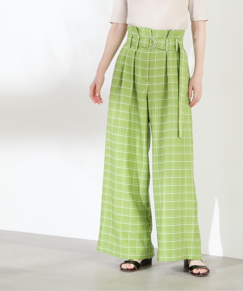 N.（N. Natural Beauty Basic）（エヌエヌナチュラルビューティーベーシック）の「◆ベルト付ハイウエストワイドパンツ（スラックス・レディース・ホワイト/ブラック系その他/グリーン系その他・MEDIUM）」の20枚目の写真