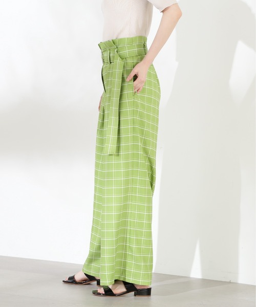 N.（N. Natural Beauty Basic）（エヌエヌナチュラルビューティーベーシック）の「◆ベルト付ハイウエストワイドパンツ（スラックス・レディース・ホワイト/ブラック系その他/グリーン系その他・MEDIUM）」の21枚目の写真