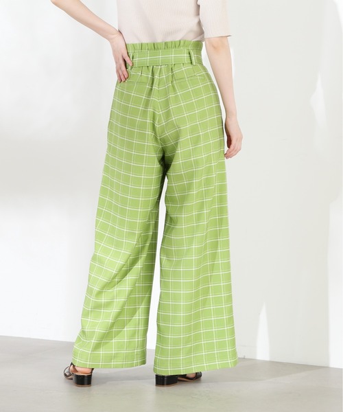 N.（N. Natural Beauty Basic）（エヌエヌナチュラルビューティーベーシック）の「◆ベルト付ハイウエストワイドパンツ（スラックス・レディース・ホワイト/ブラック系その他/グリーン系その他・MEDIUM）」の22枚目の写真