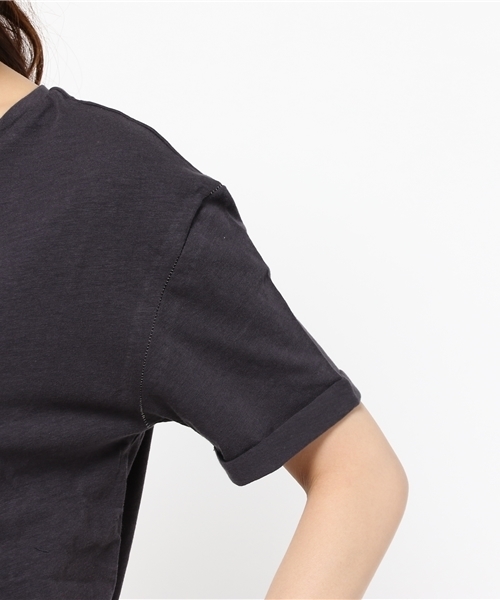 CIAOPANIC（チャオパニック）の「【Ciaopanic】　ジンバブエコットン天竺VネックTシャツ（Tシャツ/カットソー・レディース・ホワイト/ブラック・FREE）」の3枚目の写真