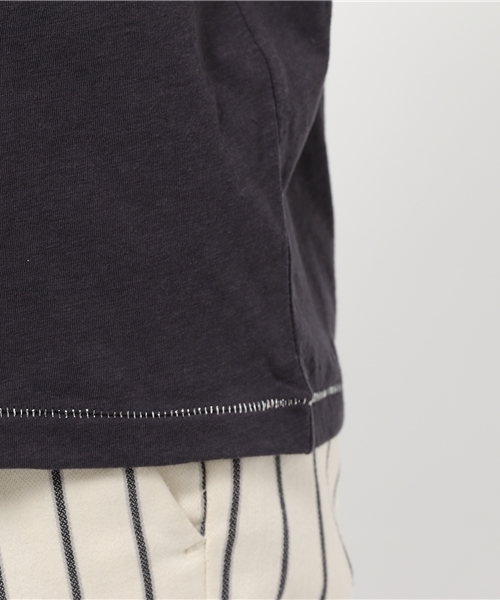 CIAOPANIC（チャオパニック）の「【Ciaopanic】　ジンバブエコットン天竺VネックTシャツ（Tシャツ/カットソー・レディース・ホワイト/ブラック・FREE）」の4枚目の写真