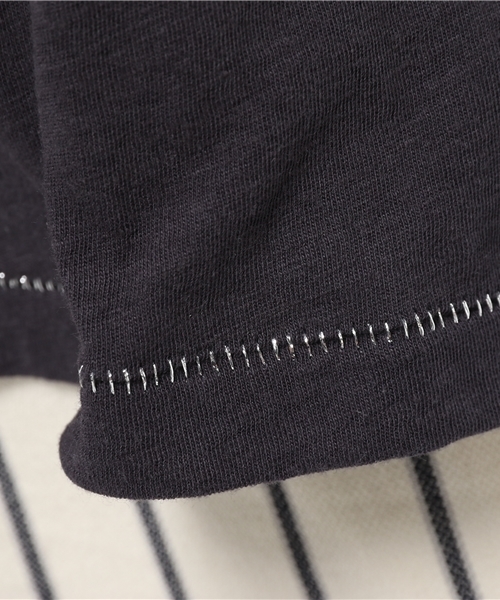 CIAOPANIC（チャオパニック）の「【Ciaopanic】　ジンバブエコットン天竺VネックTシャツ（Tシャツ/カットソー・レディース・ホワイト/ブラック・FREE）」の5枚目の写真