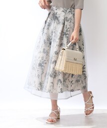 couture brooch | 【甘すぎない、大人フェミニンitem】オーガンジーフラワーレイヤードスカート(スカート)