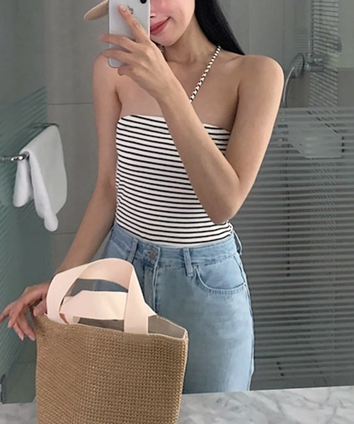 ボーダーベアトップワンピースビキニ 水着（水着）｜Dita（ディータ  