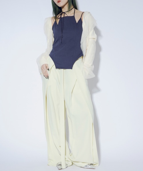 ホルターネックキャミソール Back sheer jagged ホルターネックキャミソール（キャミソール