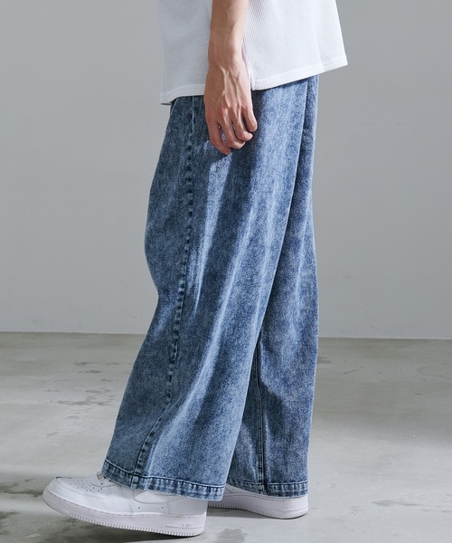 『CavariA/キャバリア』ケミカル加工デニムワイドパンツ（デニムパンツ）｜SILVER BULLET（シルバーバレット）