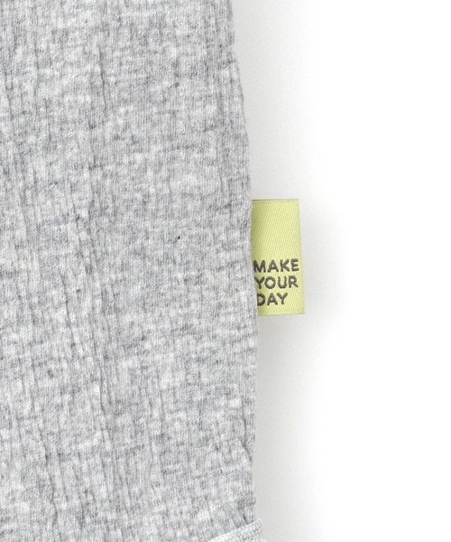 MAKE YOUR DAY(メイクユアデイ)の「無地シャーリングロンパス(ロンパース・キッズ・アイボリー/ブラウン/グレー・70/80)」の8枚目の写真