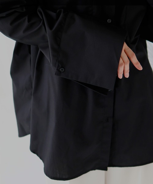 hellam（へラム）の「【入荷禁止】ビックポケット オーバーサイズシャツ（シャツ/ブラウス・レディース・オフホワイト/ブラック/ブルー/チャコールグレー/ホワイト×ブラック/ホワイト×ブルー/ベージュ/オレンジ/ブルー系その他/ピンク/スミクロ・FREE）」の20枚目の写真