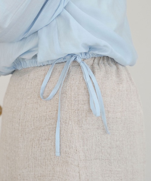 Ambre Ciel（アンブルシエル）の「2wayギャザーリボンブラウス／WEB/EC限定商品（シャツ/ブラウス・レディース・ブルー/オフホワイト・FREE）」の12枚目の写真