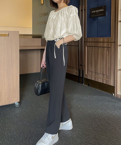 Ambre Ciel（アンブルシエル）の「2wayギャザーリボンブラウス／WEB/EC限定商品（シャツ/ブラウス・レディース・ブルー/オフホワイト・FREE）」の17枚目の写真