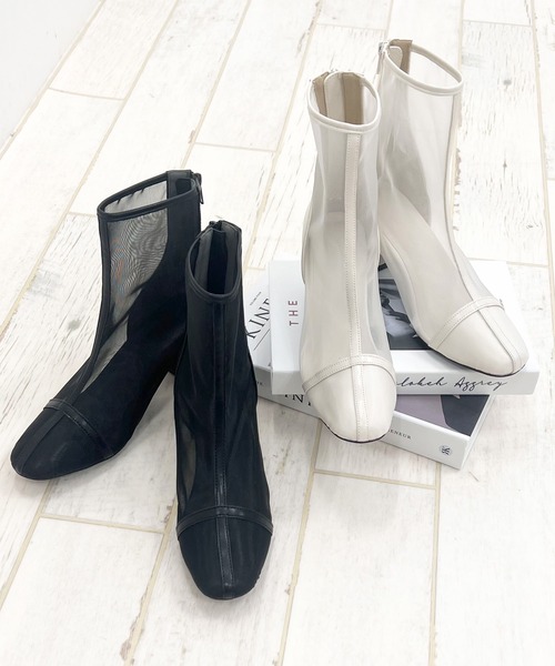 INGNI（イング）の「シアーショートブーツ（ブーツ・レディース・アイボリー/ブラック・L/M）」の8枚目の写真