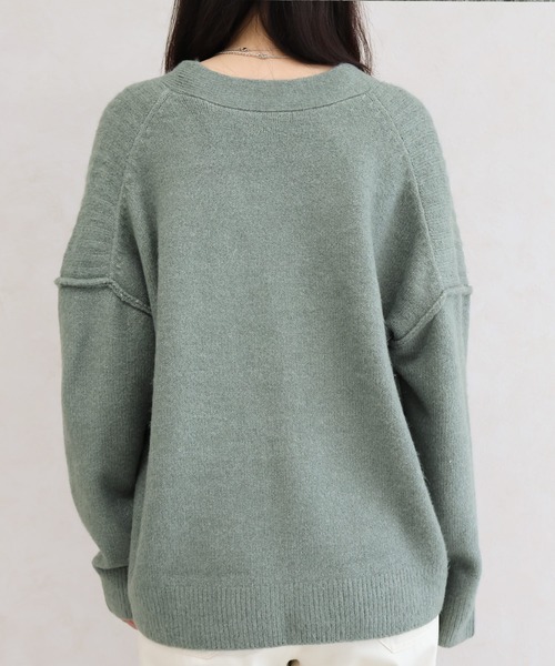 Social GIRL（ソーシャルガール）の「フロントリブカーディガン（カーディガン/ボレロ・レディース・グリーン/チャコール/グレイッシュベージュ/パープル・FREE）」の10枚目の写真