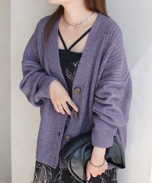 Social GIRL（ソーシャルガール）の「フロントリブカーディガン（カーディガン/ボレロ・レディース・グリーン/チャコール/グレイッシュベージュ/パープル・FREE）」の16枚目の写真