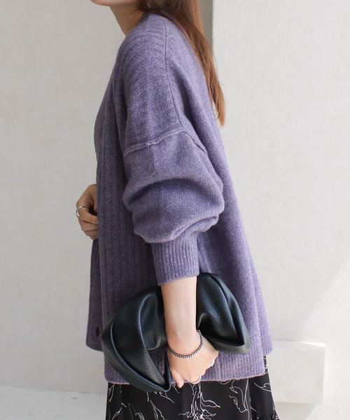 Social GIRL（ソーシャルガール）の「フロントリブカーディガン（カーディガン/ボレロ・レディース・グリーン/チャコール/グレイッシュベージュ/パープル・FREE）」の17枚目の写真
